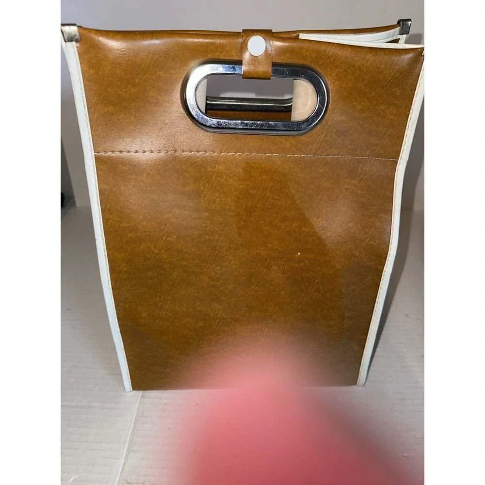 Vintage Speed Lady Brown Bag Katakana Silk Sports Bag Japan 1970s